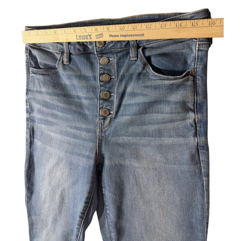 American Eagle Womens 14 Next Level Stretch Jeans High Rise Button Fly Blue - Picture 4 of 9
